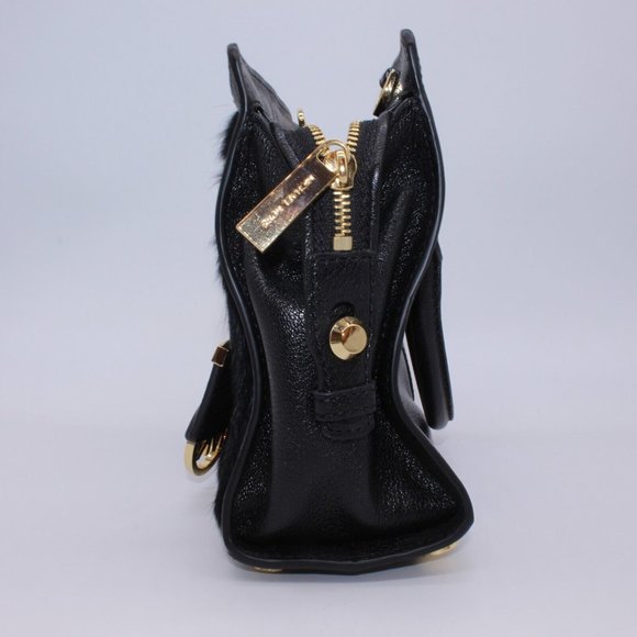 Michael Kors SATCHEL Rabbit Fur/ Calf Leather Shoulder Bag Purse - Picture 2 of 10